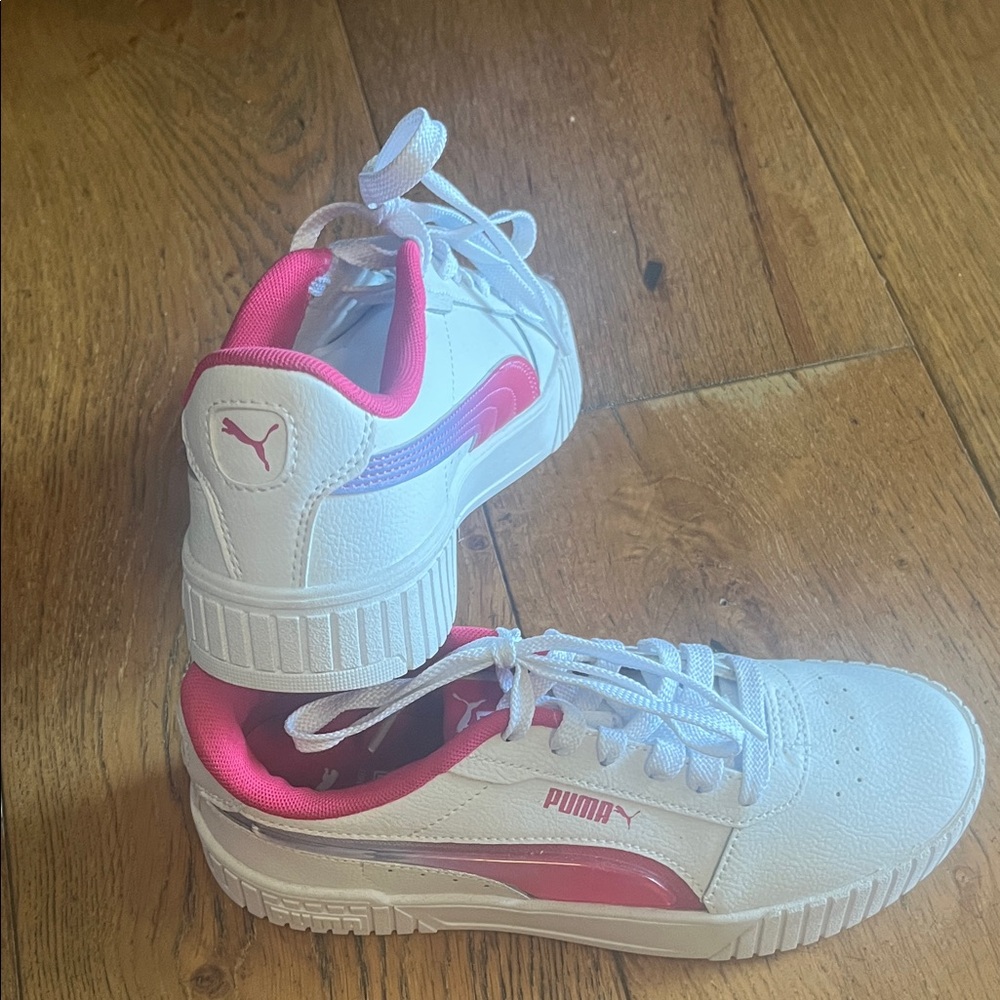 Puma White and Pink Athletic Shoes